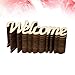 Amosfun 2.3''x0.7'' Wedding Welcome Wooden Cutouts Mini Wooden Slices Embellishments for DIY Craft Decorations 15pcs (Small Size)