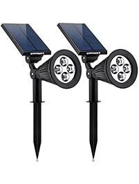 Solar Lights,URPOWER 2-in-1 Waterproof 4 LED Solar Spotlight Adjustable Wall Light Landscape Light Security Lighting Dark Sensing Auto On/Off for Patio Deck Yard Garden Driveway Pool Area(2 Pack)
