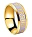 Tanyoyo 8MM stainless steel Gold Plated Jesus Cross Ring Size 6-14