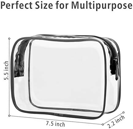 Clear Toiletry Bag, Packism 3 Pack TSA Approved Toiletry Bag Quart Size Bag, Travel Makeup Cosmetic Bag for Women Men, Carry on Airport Airline Compliant Bag 3 Clear Toiletry Bag, Packism 3 Pack TSA Approved Toiletry Bag Quart Size Bag, Travel Makeup Cosmetic Bag for Women Men, Carry on Airport Airline Compliant Bag