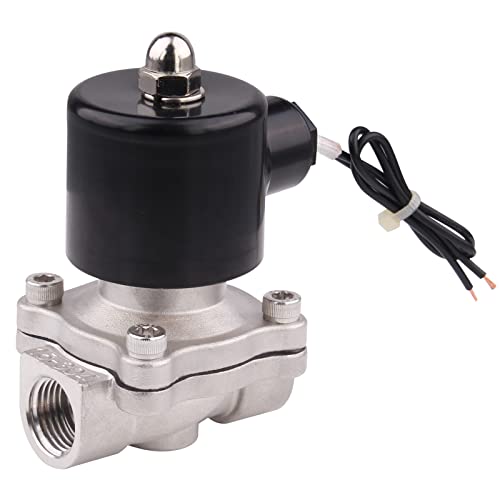 GOVALVE SUS304 Electric Solenoid Valve 1/2" NPT 24V DC Stainless