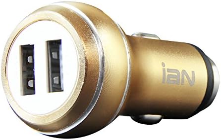 ASJ 24W Dual USB Car Charger PowerDrive 2 for iPhone 7 / 6s / Plus, iPad Pro / Air 2 / mini, Galaxy S7 / S6 / Edge / Plus, Note 5 / 4, LG, Nexus, HTC and More (Gold)