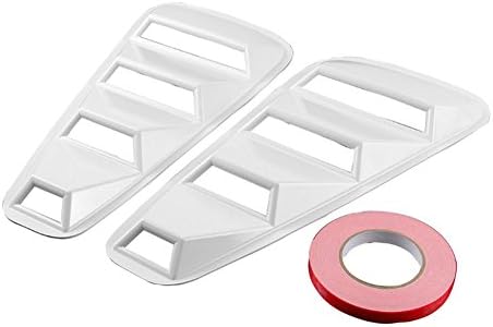 2005-2014 Ford Mustang 1/4 Quarter Side Window Louvers Scoop Cover Vent 3-Colors (White)