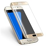 Galaxy S7 Edge Screen Protector, ALCLAP S7 Edge Tempered Glass Full Coverage 3D Curved Ultra HD Clear Film Anti-Bubble Lifetime Replacement Screen Protector for Samsung Galaxy S7 Edge -Gold