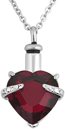 12 Colors Heart Crystal Cremation URN Necklace for Ashes Jewelry Memorial Keepsake Pendant