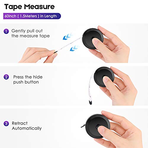 3 Measuring+Measure+Measurements+60+Inch+Retractable