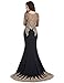 MisShow Crystals Beaded Lace Mermaid Evening Dress for Women Formal Mermaid Prom Dress Elegant