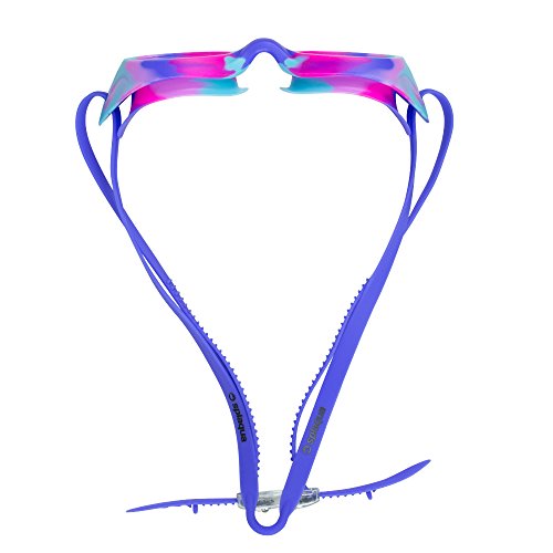 Kids Swim Goggles for Boys and Girls - Adjustable Straps, Silicone Eye Seal, UV Protection and Anti Fog Lenses Swimming Goggle - Purple Tie Dye - by Splaqua