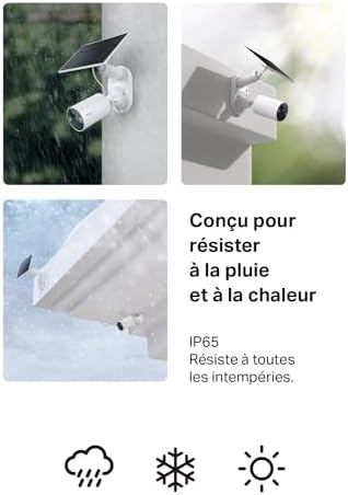 2K Camera Exterieur sans Fil Solaire Detection Personne IA,C410 KIT