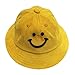 Smiley Face Embroideried Fisherman Bucket Hat,Crytech Fashion Hipster Plain Packable Uv Protection Fishing Sun Cap Casual Wild Solid Outdoor Travel Visor for Couples Teens Boy and Girl (Yellow)thumb 1