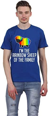 Ruffty-LGBT T Shirt. Gay Pride Shirt. Rainbow Sheep.- Men's Cotton T Shirt