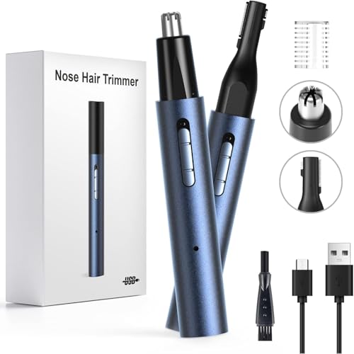 2025 Rechargeable Nose & Ear Hair Trimmer, 3 in 1 Multipurpose Rechargeable USB Trimmer for Men & Women,Facial & Eyebrow Hair Removal Tool, Powerful Motor, Painless, Easy to Clean, IPX7 Waterproof