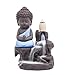 IN-001Blue The Little Monk Waterfall Backflow Homemade Buddha Incense Burner Tower Cones Sticks Holder Ash Catcher