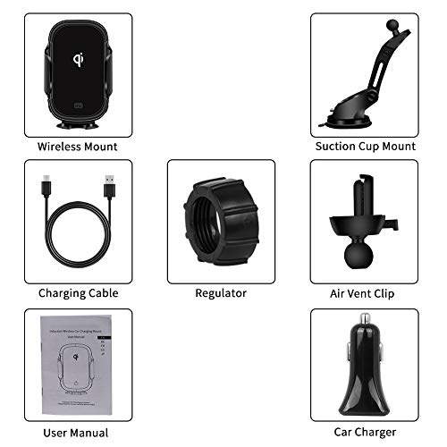 [Fastest Wireless Car Charger]RegeMoudal Wireless Car Charger Mount 15W Qi Fast Charging Auto Clamping Car Mount Air Vent Phone Holder for iPhone 8/8S/X/XS/XR/11 Pro,Samsung S7/S8/S8+/S9/S9+/S10 - Thumbnail 7