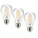 Leadleds A19 Dimmable LED Bulb, 6.5W Vintage Edison Style LED Filament Bulb, 3000K Warm White, E26 Medium Base, 810 Lumens, 70 Watt Incandescent Equivalent, 3-Pack