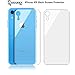SHARKS Box Designed for iPhone XR Screen Protector Tempered Glass Back Clear, [Pack of 2] Back Tempered Glass Screen Protector for Apple iPhone XR 6.1 Inches