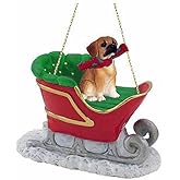 Conversation Concepts Puggle Sleigh Ride Christmas Ornament Brown - Delightful!
