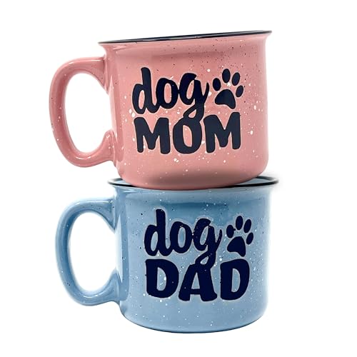 Dog Mom and Dog Dad Cute Funny Coffee Mug Gift Set for Dog