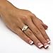 14K Yellow Gold-plated Marquise Cut Cubic Zirconia Engagement Anniversary Ring