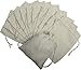 DR 100 Percent Cotton Muslin Drawstring Bags 12-Pack For Storage Pantry Gifts - Unbleached (8 x 10 inch, Beige)