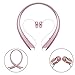 Bluetooth Headphones SDICL Wireless Neckband Sports Headsets with Retractable Earbuds Sweatproof Noise Cancelling Stereo Earphones (Rose gold)