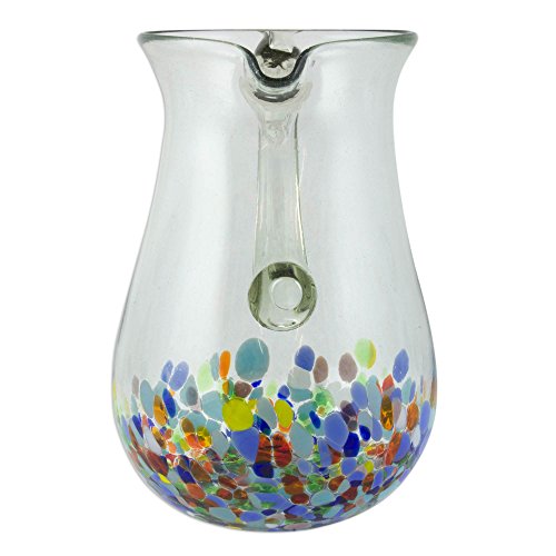 NOVICA Confetti Festival Blown Glass Pitcher - Thumbnail 4