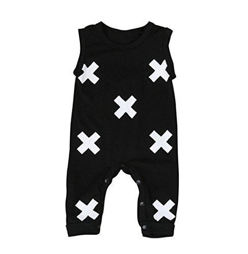 Sagton Cute Kids Toddler Baby Boys Print Jumpsuit Clothes Sleeveless Romper Costume 0-18M