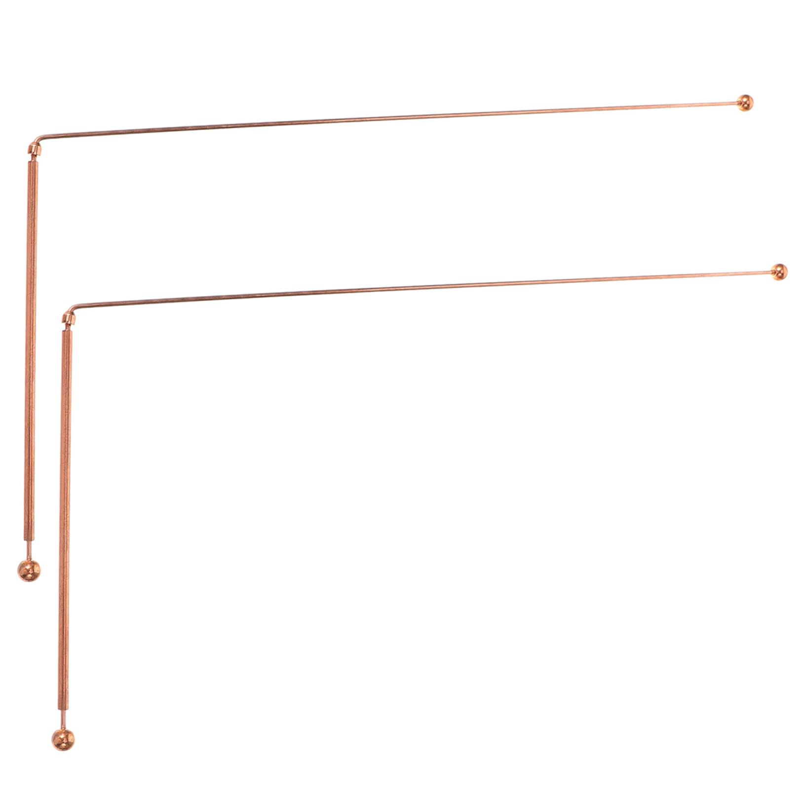 ibasenice 2pcs Copper Dowsing Rods Divination Tools for Water Treasure and Ghost Hunting Flexible Rotation with Long Handle for Easy Use
