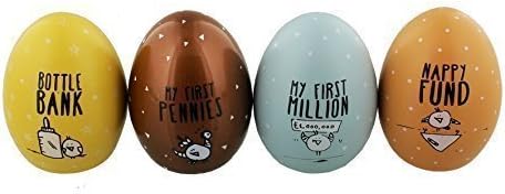 Eggcellent Gifts Money Box/Pot Egg Shaped Savings Pots Set of 4 EGGCELLENT BABY