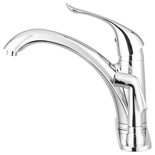 Medina Kitchen Faucet (Chrome) by Pacific Bay - This Beautiful Upgrade Features a Single Lever, Arc Spout and a Side Sprayer