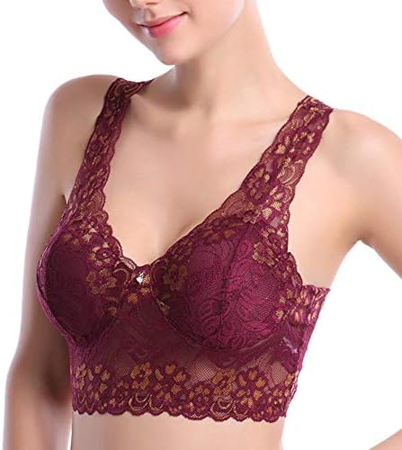 Sunnymal Extra Elastic Air Permeable Lace Bra Full Coverage Lightly Padded Wire Free