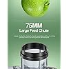 Juicer Machines AICOK 800W Juicer Extractor Quick Juicing for Whole Fruit and Vegetable Easy to Clean, and 75MM Large Feed Chute, Dual Speed Setting and Non-Slip Feet, Silver