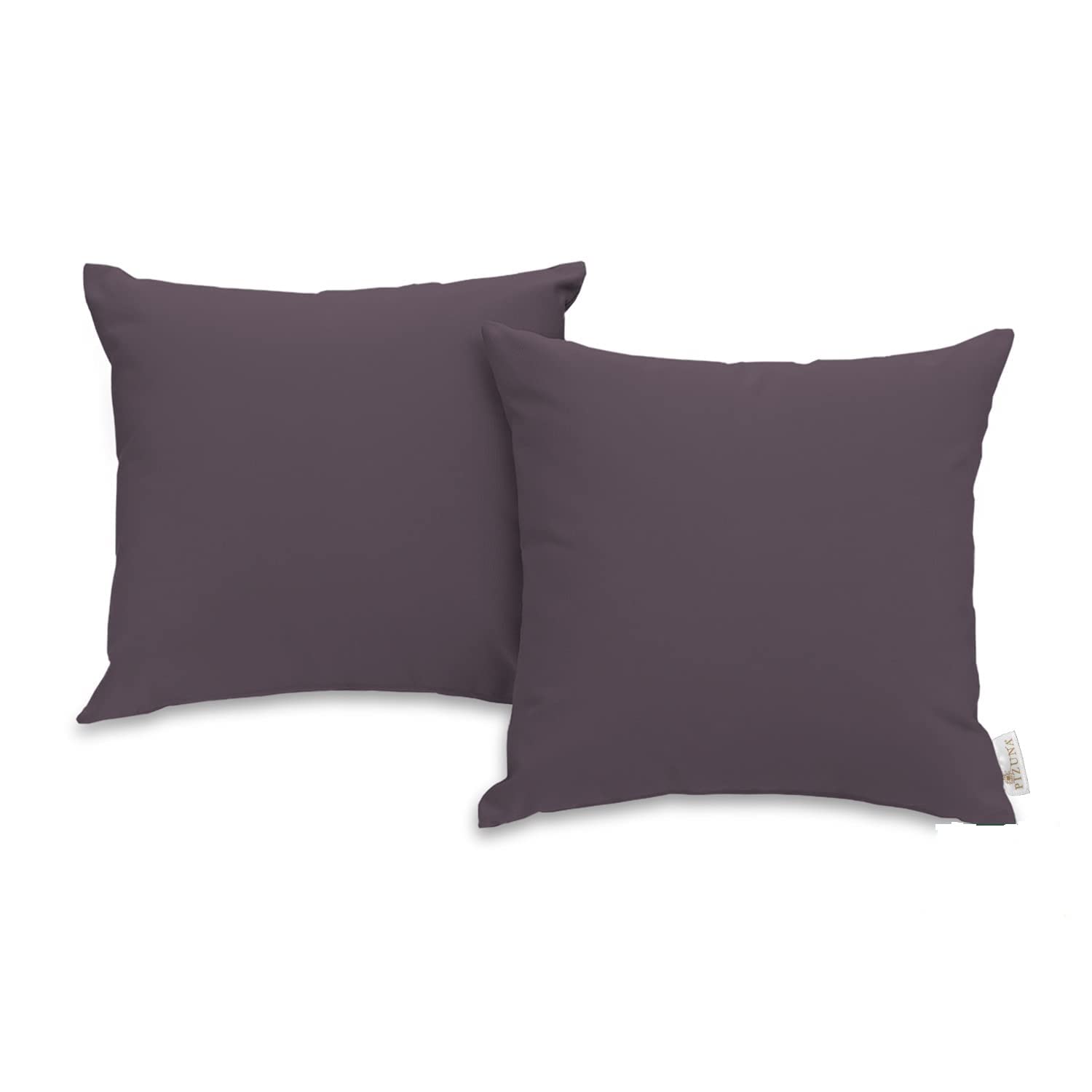 Pizuna 400-Thread-Count-Cotton-Cushion-Cover 45x45 Vintage Violet, 100% Long Staple Cotton Soft Sateen Cushion Covers Set Of 2 for Couch, Sofa Living Room & Bedroom (100% Cotton Cushion Cover)