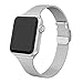 SWEES Compatible with Apple Watch Bands 38mm 40mm 41mm 42mm(Series 10) 46mm 45mm 44mm 42mm(Series 1/2/3), Stainless Steel Metal Narrow Slim Thin Replacement Compatible for iWatch Series 10 9 8 7 6 5 4 3 2 1 SE Women