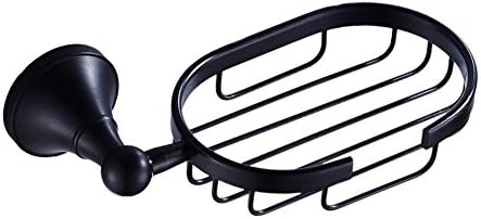 Labkiss Wall Mounted Soap Dish Holder Bronze Oil Rubbed, Antique Brass Carving,Rustproof, Keep Dry, Sponge Holder Sink Organizer Shower Caddy Hanger, for Bathroom Kitchen Toilet Shower or Bath, Black