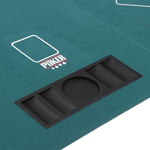 JungleA Folding Poker Table Top 71"x 35" Portable Poker Cover Topper 8 Player for Texas Holdem Casino Game Night Oval Green