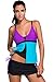 Chase Secret Womens Summer V Neck Top and Pantskirt Swimwear Set (XXL, Purple Blue)