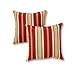 Greendale Home Fashions Outdoor Accent Pillows, Roma Stripe, Set of 2