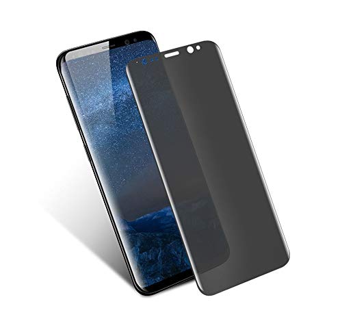 S8 Plus Screen Protector, Privacy Tempered Glass Anti-Spy [3D Curved][Case Friendly] [9H Hardness ] Screen Protector Glass Compatible with Samsung Galaxy S8 Plus (Black)