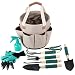 Garden Tools Set COLLAPSIBLE Version | Gardening Gifts | Gardening Tools Set | 9 Piece Garden Tool Set | Digging Claw Gardening Gloves Succulent Tool Set | Planting Tools | Gardening Supplies Basket