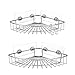 iHeoco 2-Pack Corner Shower Caddy, Rustproof Adhesive Bathroom Shelf with Hook, SUS304 Stainless Steel Wall Mounted Storage Organizer Racks for Shower, Toilet, Bathtub, Dorm and Kitchen