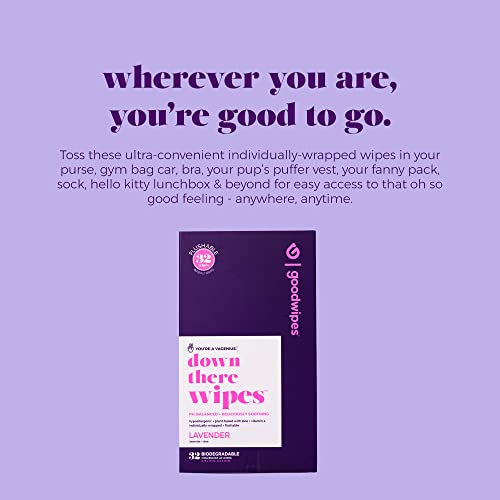 Goodwipes Flushable Down There Feminine Hygiene Wipes, Lavender Scent
