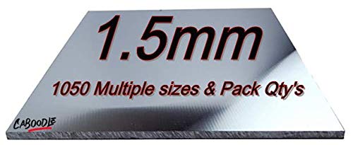 Aluminium Sheet Plate 1.5mm 1050 grade - Multiple Size's & Pack Qty's - 300mm x 300mm x 1.5mm-1Pk — image 1