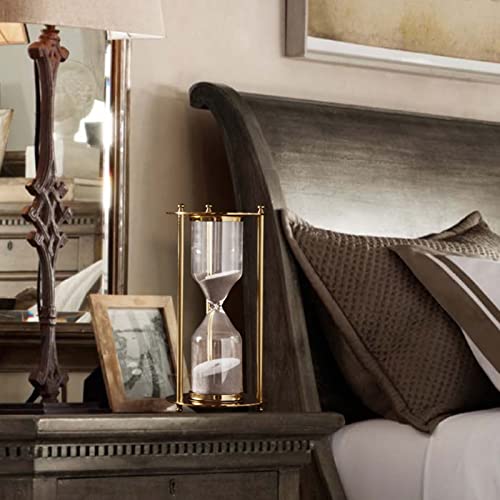 Embossed Golden Hourglass Timer - 15 Min, Desk Decor for Vintage & Office, Wedding Gifts (B)