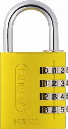 ABUS 145/40 C 40mm Body 4-Dial Resettable Combination Padlock, Yellow by Abus Lock USA