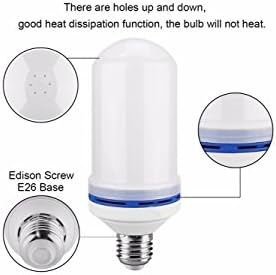 Flame Effect Light Bulb, E26/E27 7W LED, 4 Modes Flickering Flame Bulbs, Simulated Decorative Lamps Atmosphere Lighting, Upside Down Vivid Flaming Light for Home, Garden, Bedroom,Festival, Holiday