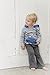 L'ovedbaby Unisex-Baby Newborn Organic Hoodie, Slate Stripe, 6-9 Months