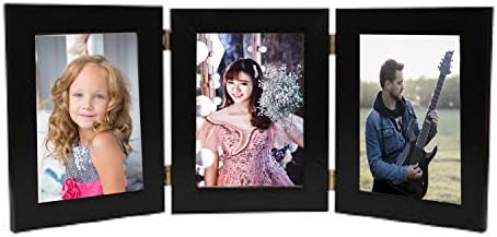 Wens Trio Picture Glass Front Vertical MDF Photo Frame (MDF, 22.86 cm x 53.34 cm x 1.2 cm, Black, Set of 3)