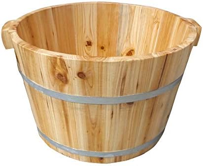 ERHANG Wooden Foot Basin Pedicure Bowl Spa Massage Household Adult Soaking Feet Fir Barrels Health Care Gift