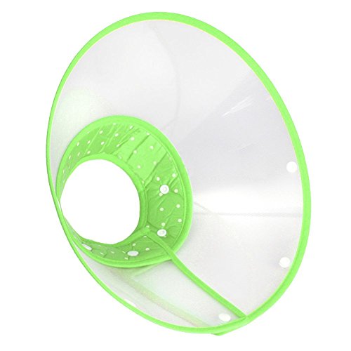 SODIAL(R) Dog Cat Elizabethan Non-toxic Medical Wound Healing Cone Pet ANTI BITE Collar, M, Green